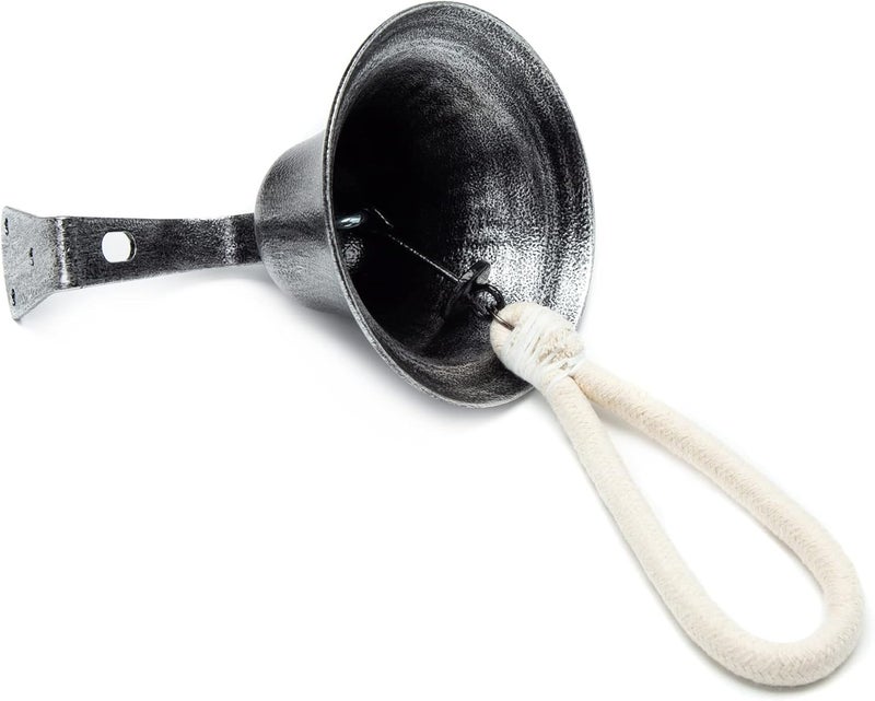 W. MM Hanging Bell Dinner Bell Outdoor Bell Bracket Mount Wall Bell Indoor Rope Bell Ship/Boat/Nautical/Door/School/Reception/Home/Church Bell(Retro Sliver) - Image 3